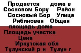 Продается 1/2 дома в Сосновом Бору. › Район ­ Сосновый Бор › Улица ­ Рябиновая › Общая площадь дома ­ 151 › Площадь участка ­ 2 441 › Цена ­ 3 500 000 - Иркутская обл., Тулунский р-н, Тулун г. Недвижимость » Дома, коттеджи, дачи продажа   . Иркутская обл.